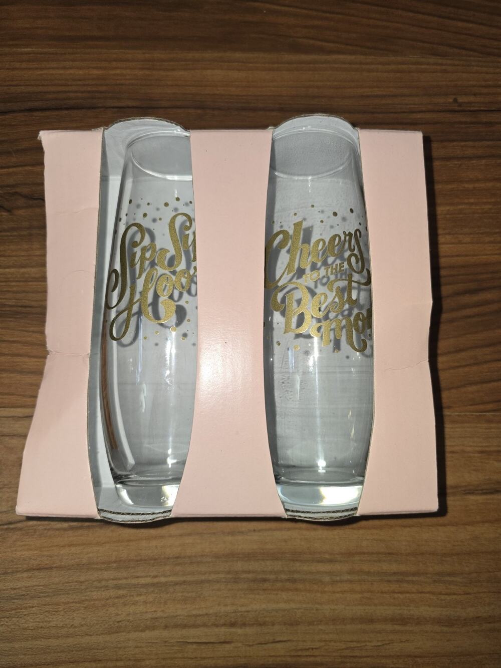 Spritz Best Mom Champagne Flute Set 2 Glasses 9.6oz Gift